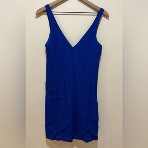 Lulus Royal Blue Deep V-Neck Knee Length Sleeveless Slip Dress - Women’s Size XS